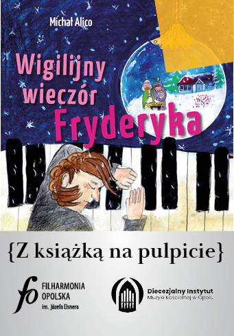 Z książką na pulpicie